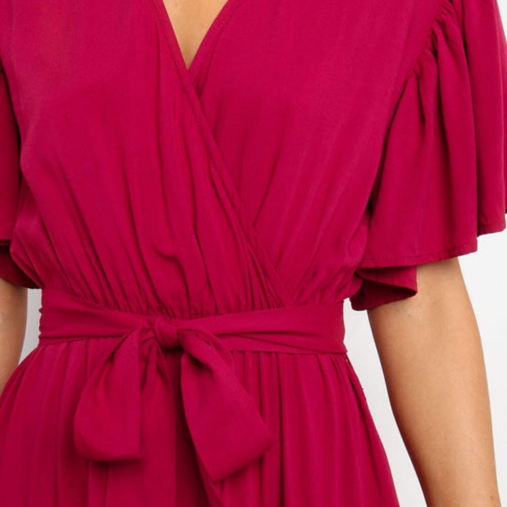 #23❤️ NWOT PETAL & PUP BARKER DRESS IN WINE - Picture 6 of 9